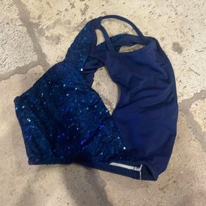 Blue sparkle dance top and skirt